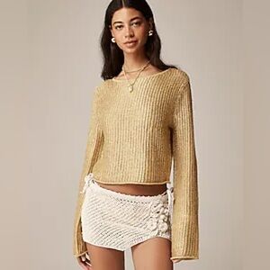 J.Crew Collection metallic open-weave sweater BZ514